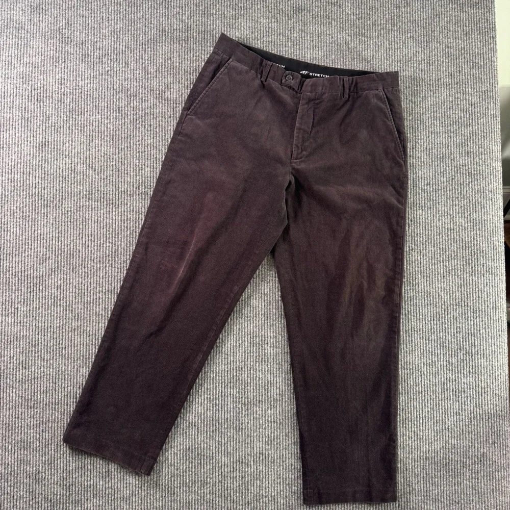 Alan Flusser Mens 36x29 Brown Corduroy Pants AF Stretch Casual Preppy‎ Vintage